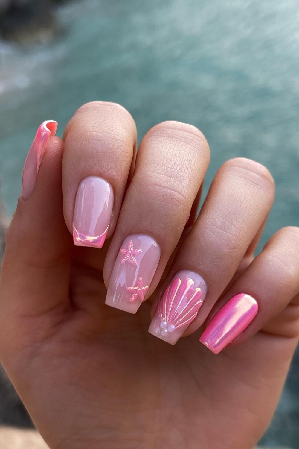 Obsessed with pink nails? See these pink starfish and seashell 3D nail designs! Click now for 37+ pink nail ideas to elevate your look!